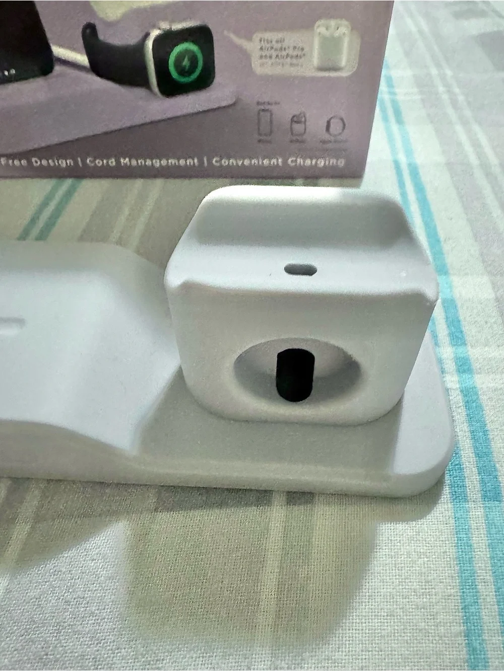 RealSimple Gray Silicone 3-in-1 Charging Station for Phone, Watch & Earbuds